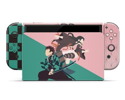 Demon Slayer Tanjiro & Nezuko Switch OLED Skin