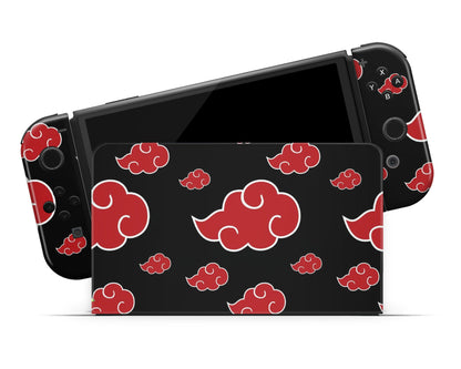 Anime Town Creations Nintendo Switch OLED Naruto Akatsuki Vinyl only Skins - Anime Naruto Switch OLED Skin