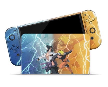 Anime Town Creations Nintendo Switch OLED Naruto vs. Sasuke Vinyl only Skins - Anime Naruto Switch OLED Skin