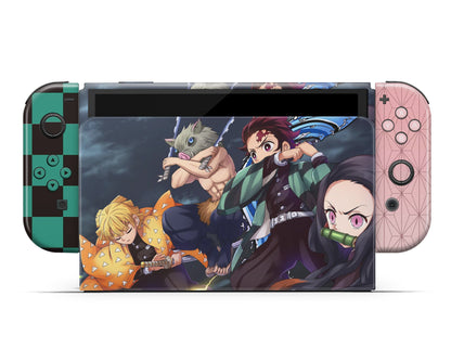 Demon Slayer Mugen Train Squad Switch OLED Skin