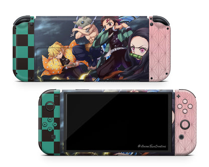 Demon Slayer Mugen Train Squad Switch OLED Skin