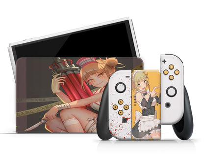 Anime Town Creations Nintendo Switch OLED My Hero Academia Himiko Toga Vinyl +Tempered Glass Skins - Anime My Hero Academia Switch OLED Skin