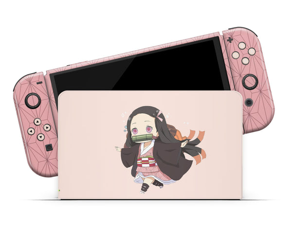 Demon Slayer Nezuko Pretty Pink Nintendo Switch OLED Switch OLED Skin –  Anime Town Creations