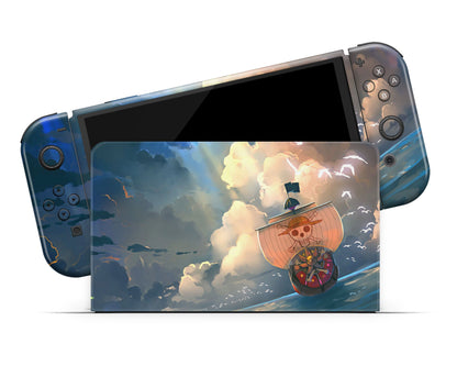 Anime Town Creations Nintendo Switch OLED One Piece A Thousand Sunny Vinyl only Skins - Anime One Piece Switch OLED Skin