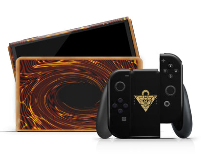 Anime Town Creations Nintendo Switch OLED Yugioh Card Vinyl +Tempered Glass Skins - Anime Yu-Gi-Oh Switch OLED Skin