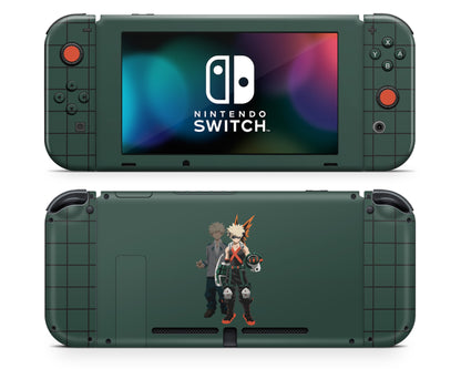 Nintendo Nintendo Switch My Hero Academia Green Vinyl +Tempered Glass  Skin Sticker - Anime Vinyl