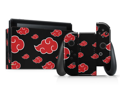 Nintendo Nintendo Switch Naruto Akatsuki Vinyl +Tempered Glass  Skin Sticker - Anime Vinyl