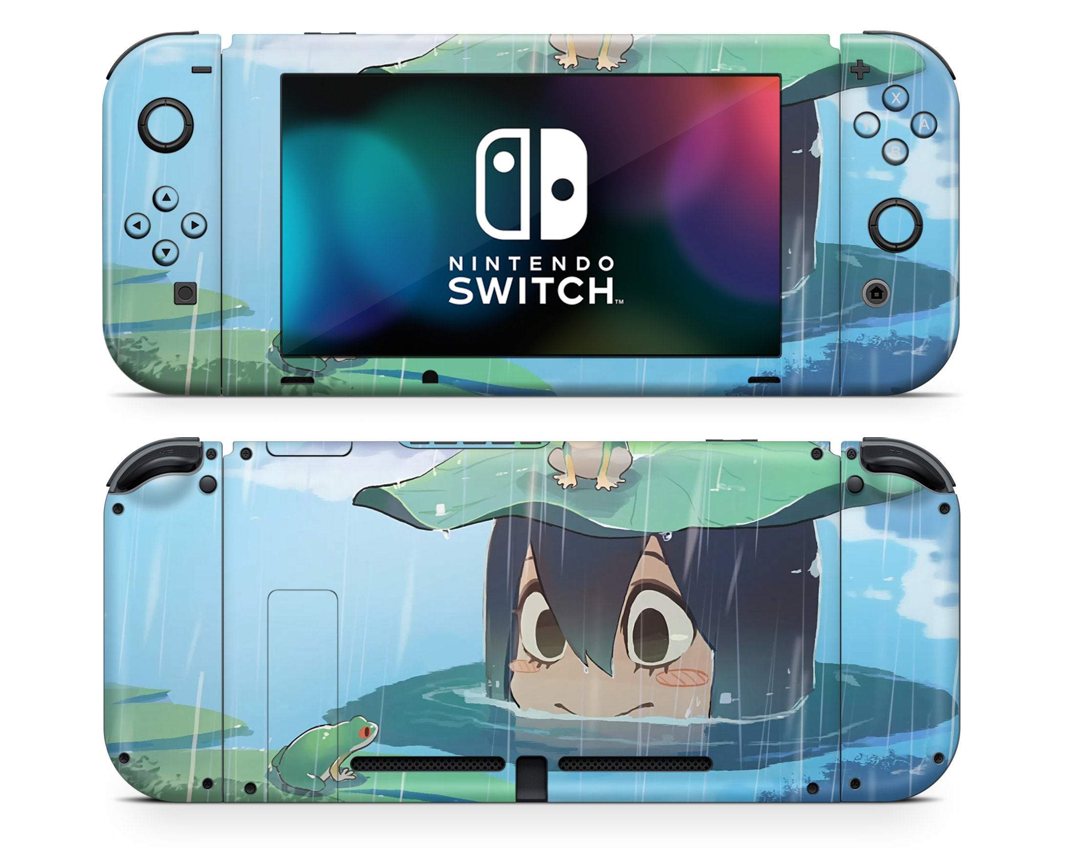 Teal Nintendo Switch Lite with Rick & hot Morty skin