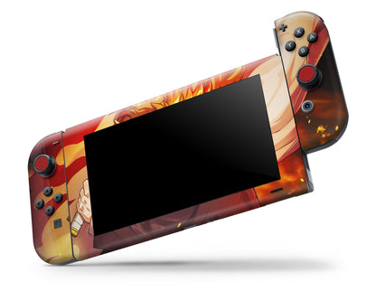 Nintendo Nintendo Switch Demon Slayer Kyojuro Rengoku Vinyl +Tempered Glass Skins - Anime Demon Slayer Skin