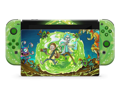 Anime Town Creations Nintendo Switch Rick and Morty Portal Time Vinyl only Skins - Anime Rick and Morty Skin