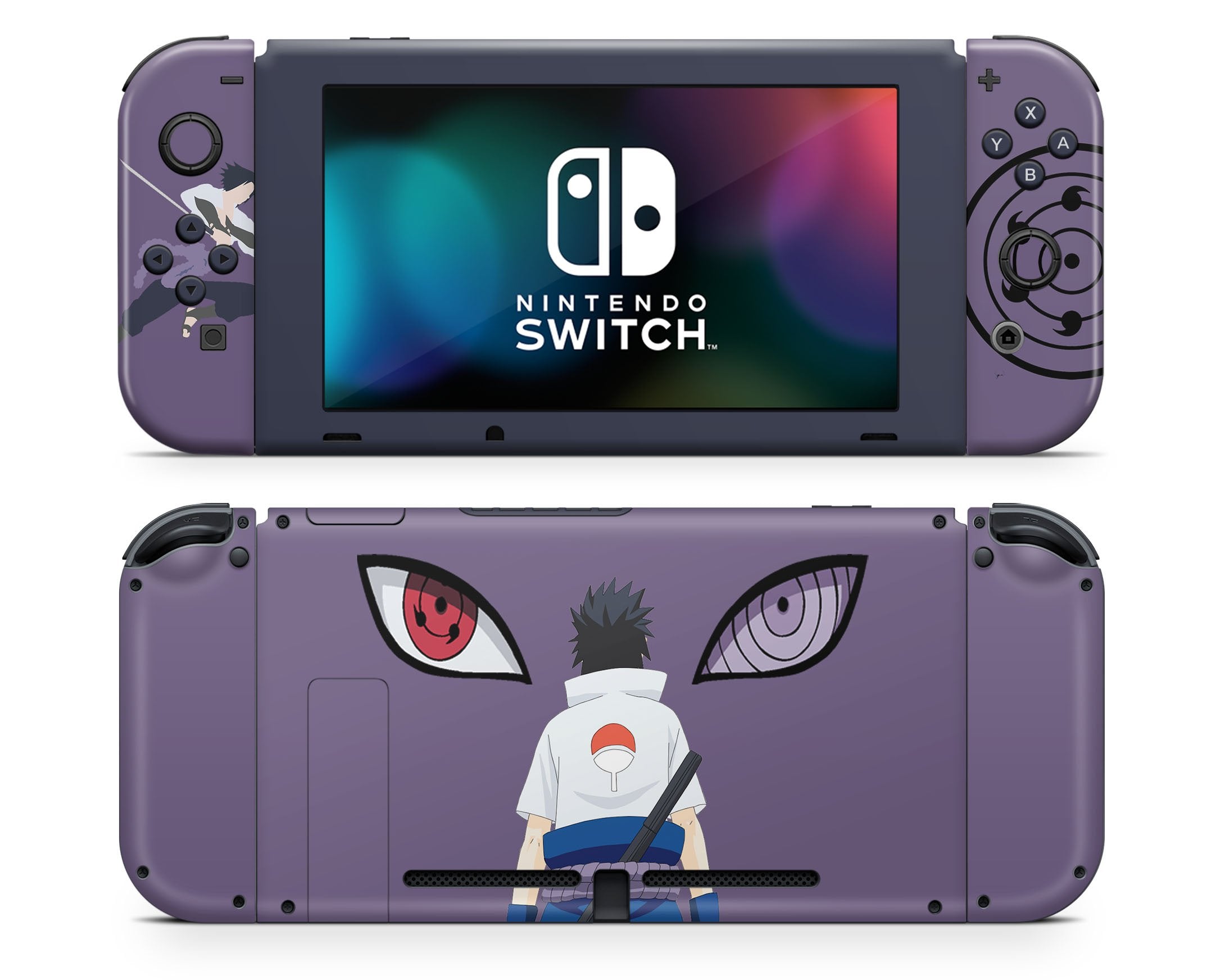 Sasuke Rinnegan Sharingan Minimalist Nintendo Switch Skin