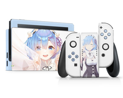 Anime Town Creations Nintendo Switch Darling in the Franxx Rem Vinyl +Tempered Glass Skins - Anime  Skin