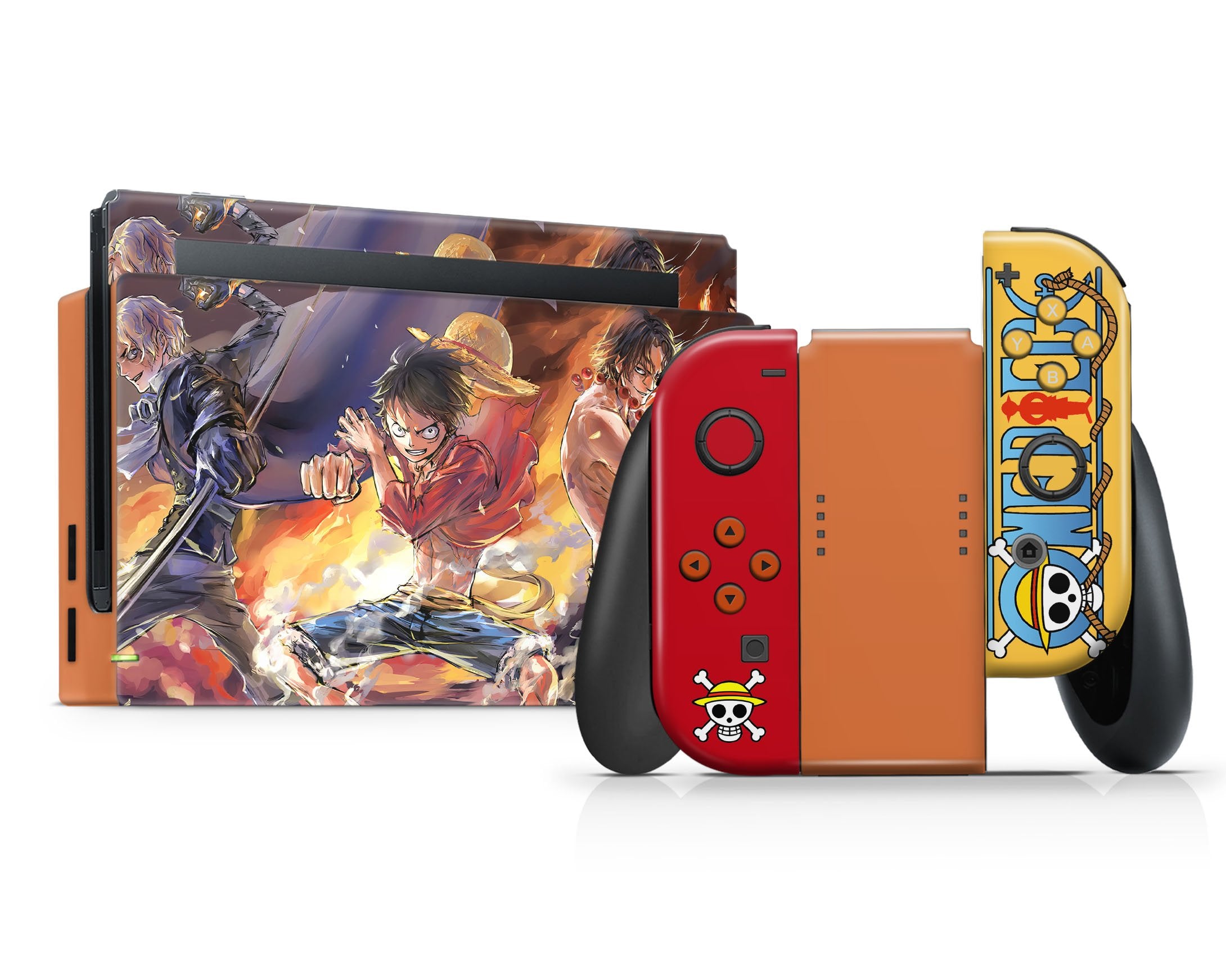 One Piece Luffy Flames Nintendo Switch Skin