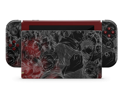 Anime Town Creations Nintendo Switch Jujutsu Kaisen Black and White Vinyl only Skins - Anime Jujutsu Kaisen Switch Skin