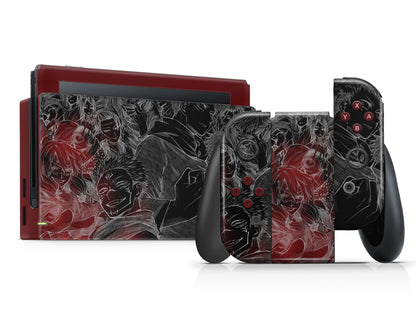 Anime Town Creations Nintendo Switch Jujutsu Kaisen Black and White Vinyl +Tempered Glass Skins - Anime Jujutsu Kaisen Switch Skin