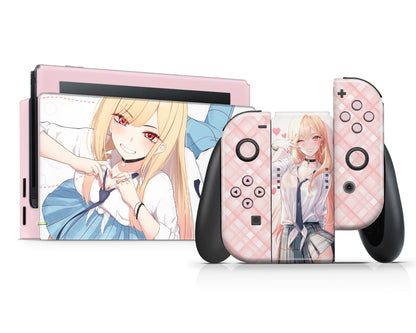Anime Town Creations Nintendo Switch My Dress up Darling Marin Vinyl +Tempered Glass Skins - Anime My Dress Up Darling Switch Skin
