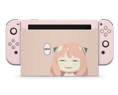 Anime Town Creations Nintendo Switch Spy x Family Anya Smug Face HEH Vinyl only Skins - Anime Spy x Family Switch Skin