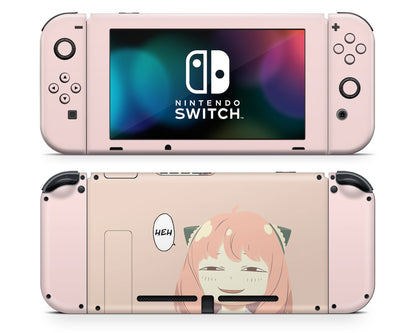 Anime Town Creations Nintendo Switch Spy x Family Anya Smug Face HEH Vinyl only Skins - Anime Spy x Family Switch Skin