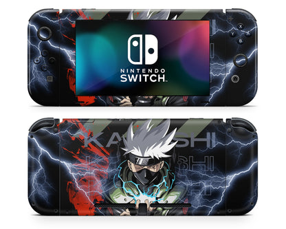 Anime Town Creations Nintendo Switch Kakashi Hatake Vinyl +Tempered Glass Skins - Anime Naruto Switch Skin