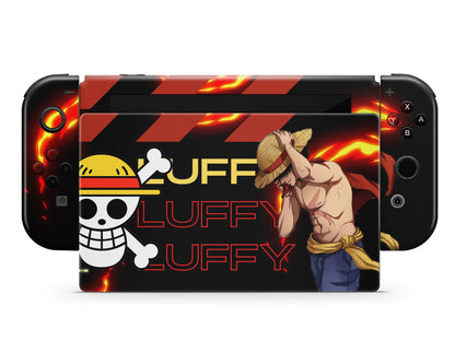 Anime Town Creations Nintendo Switch One Piece Luffy Logo Vinyl only Skins - Anime One Piece Switch Skin