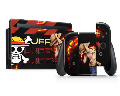 Anime Town Creations Nintendo Switch One Piece Luffy Logo Vinyl only Skins - Anime One Piece Switch Skin