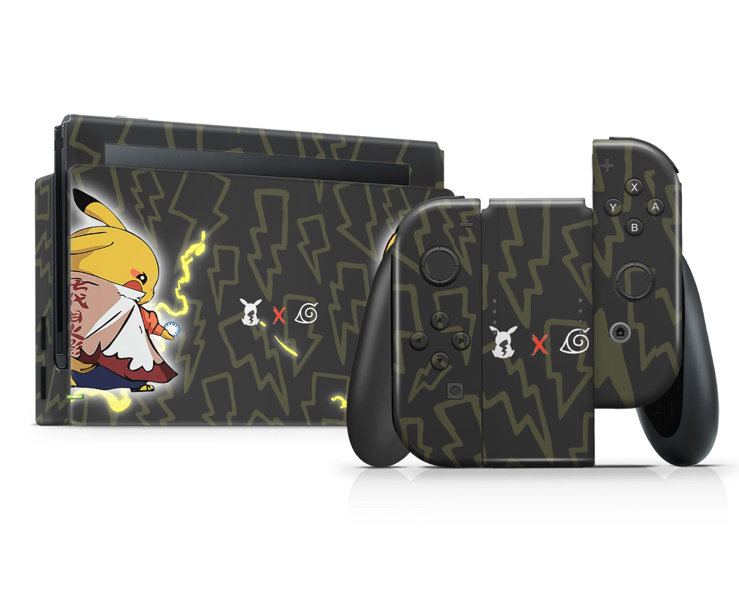 Anime Town Creations Nintendo Switch Pokemon Pikachu x Naruto Vinyl only Skins - Anime Pokemon Switch Skin