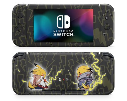 Anime Town Creations Nintendo Switch Pokemon Pikachu x Naruto Vinyl +Tempered Glass Skins - Anime Pokemon Switch Skin