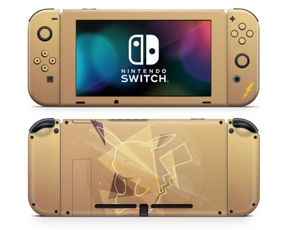 Anime Town Creations Nintendo Switch Pokemon Pikachu Lightning Vinyl +Tempered Glass Skins - Anime Pokemon Switch Skin