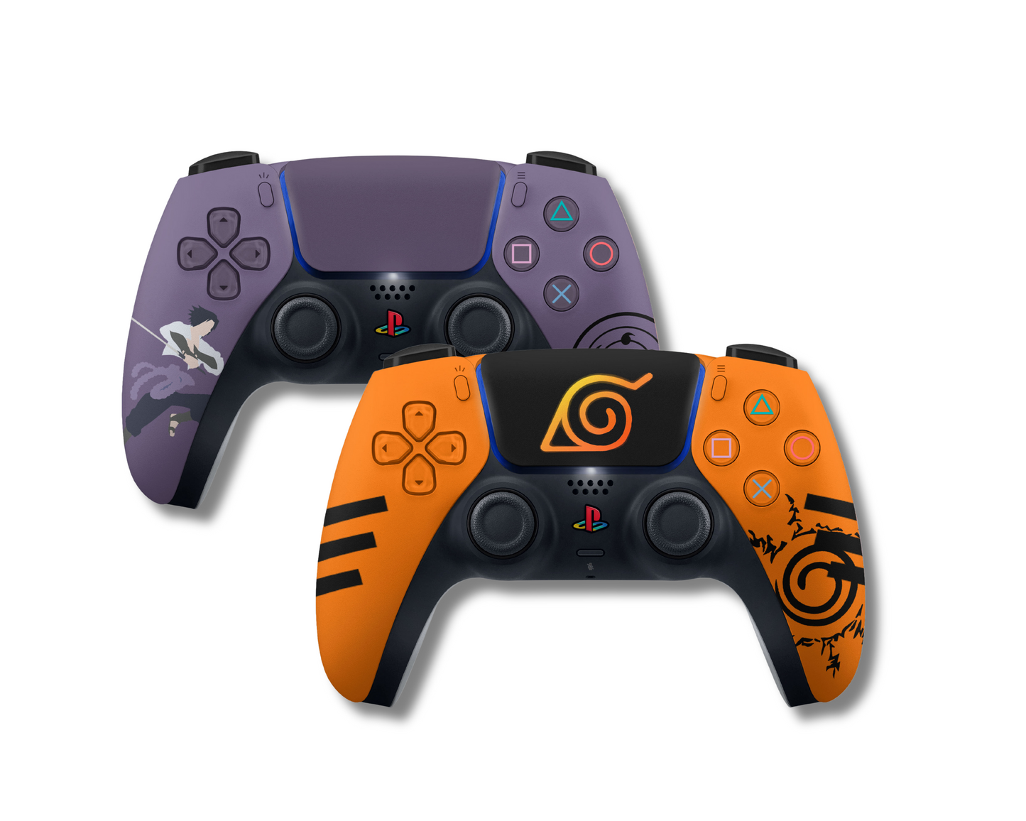 Anime Town Creations PS5 Controller Bundle Naruto Sasuke Minimalist 2 Pack Skins - Anime Naruto PS5 Controller Bundle Skin