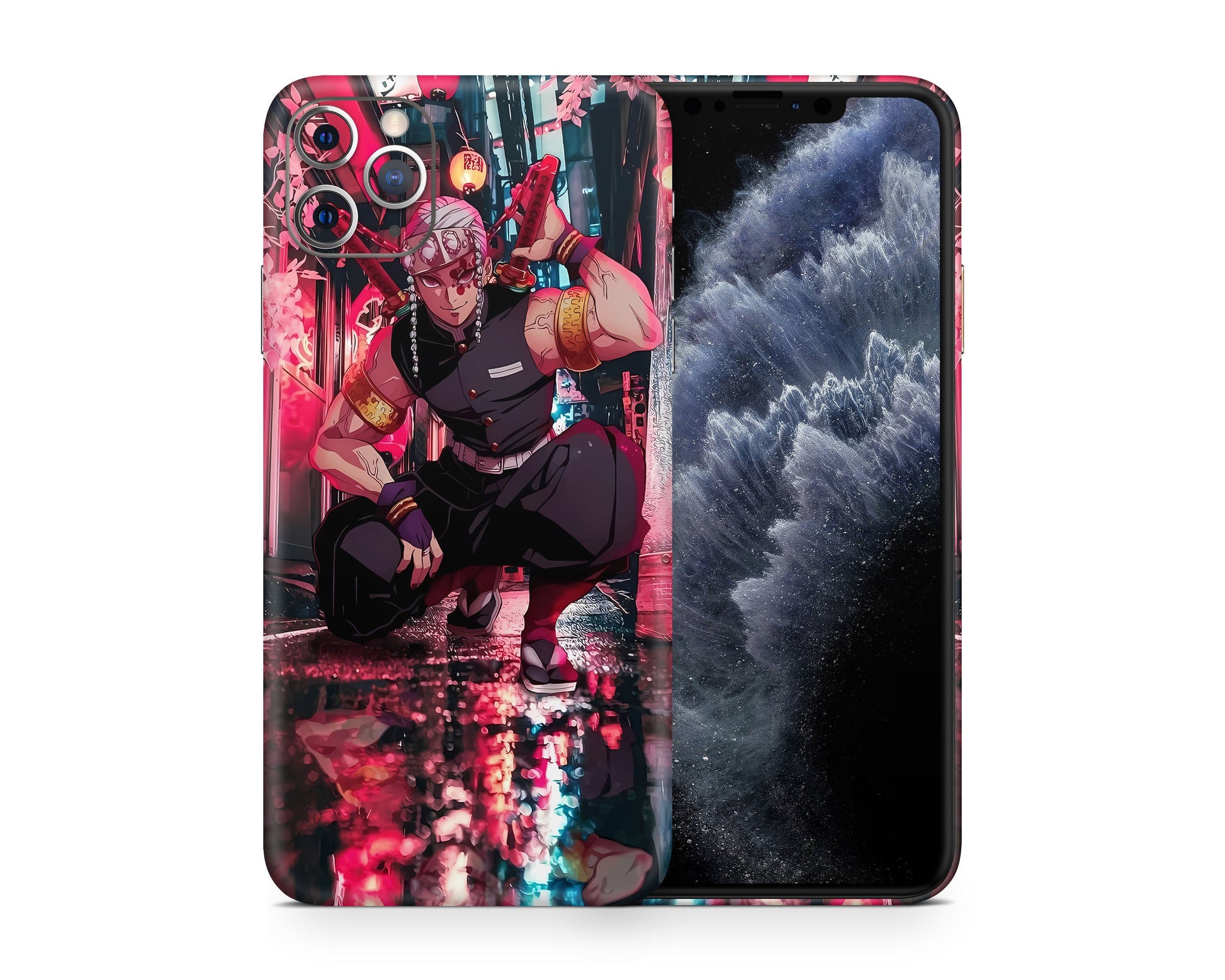 Anime Town Creations iPhone Demon Slayer Tengen Uzui Neon iPhone 15 Pro Max Skins - Anime Demon Slayer iPhone Skin