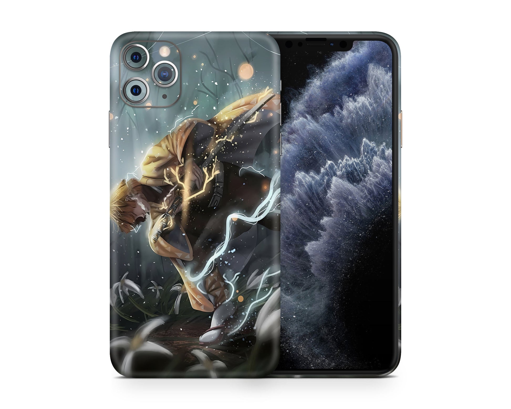 Anime Town Creations iPhone Demon Slayer Zenitsu Artistic iPhone 15 Pro Max Skins - Anime Demon Slayer iPhone Skin