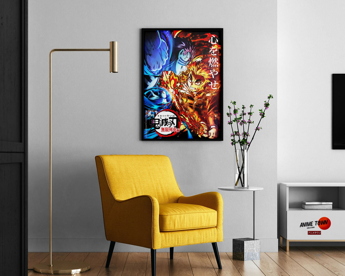 Anime Town Creations Poster Demon Slayer Kyojuro Rengoku vs Akaza 11" x 17" Home Goods - Anime Demon Slayer Poster