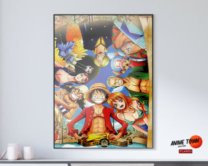 Anime Town Creations Poster One Piece Crew Members 11" x 17" Home Goods - Anime One Piece Poster