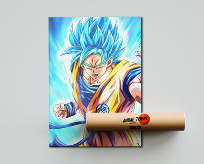 Anime Town Creations Poster Dragon Ball Goku Super Saiyan Blue 5" x 7" Home Goods - Anime Dragon Ball Poster