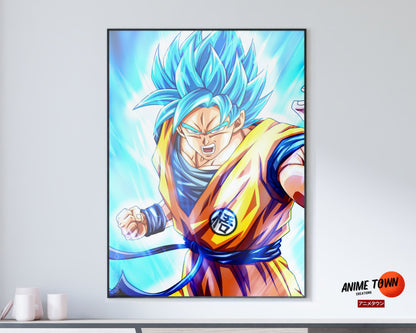 Anime Town Creations Poster Dragon Ball Goku Super Saiyan Blue 11" x 17" Home Goods - Anime Dragon Ball Poster