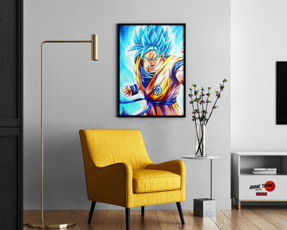 Anime Town Creations Poster Dragon Ball Goku Super Saiyan Blue 11" x 17" Home Goods - Anime Dragon Ball Poster