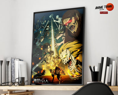 Anime Town Creations Poster Attack on Titan Season 4 11" x 17" Home Goods - Anime Attack on Titan Poster