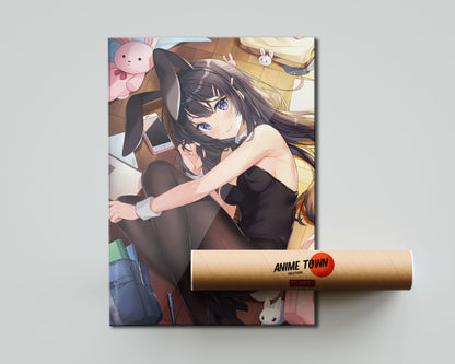 Anime Town Creations Poster Bunny Girl Senpai Mai Sakurajima 5" x 7" Home Goods - Anime Rascal Does Not Dream of Bunny Girl Senpai Poster