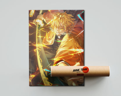 Anime Town Creations Poster Demon Slayer Zenitsu Agatsuma 5" x 7" Home Goods - Anime Demon Slayer Poster