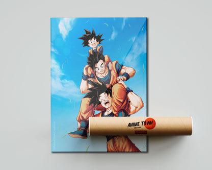 Anime Town Creations Poster Dragon Ball Goku, Gohan and Goten 5" x 7" Home Goods - Anime Dragon Ball Poster