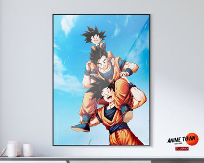 Anime Town Creations Poster Dragon Ball Goku, Gohan and Goten 5" x 7" Home Goods - Anime Dragon Ball Poster