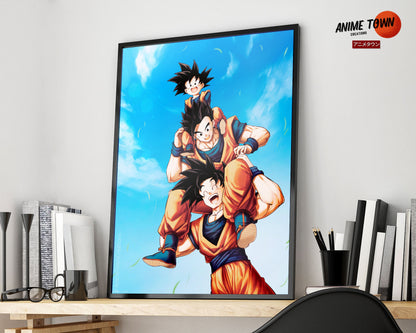 Anime Town Creations Poster Dragon Ball Goku, Gohan and Goten 11" x 17" Home Goods - Anime Dragon Ball Poster