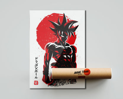 Anime Town Creations Poster Dragon Ball Goku Minimalist Red 5" x 7" Home Goods - Anime Dragon Ball Poster