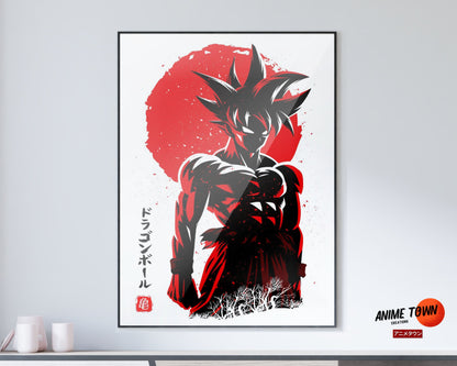 Anime Town Creations Poster Dragon Ball Goku Minimalist Red 11" x 17" Home Goods - Anime Dragon Ball Poster