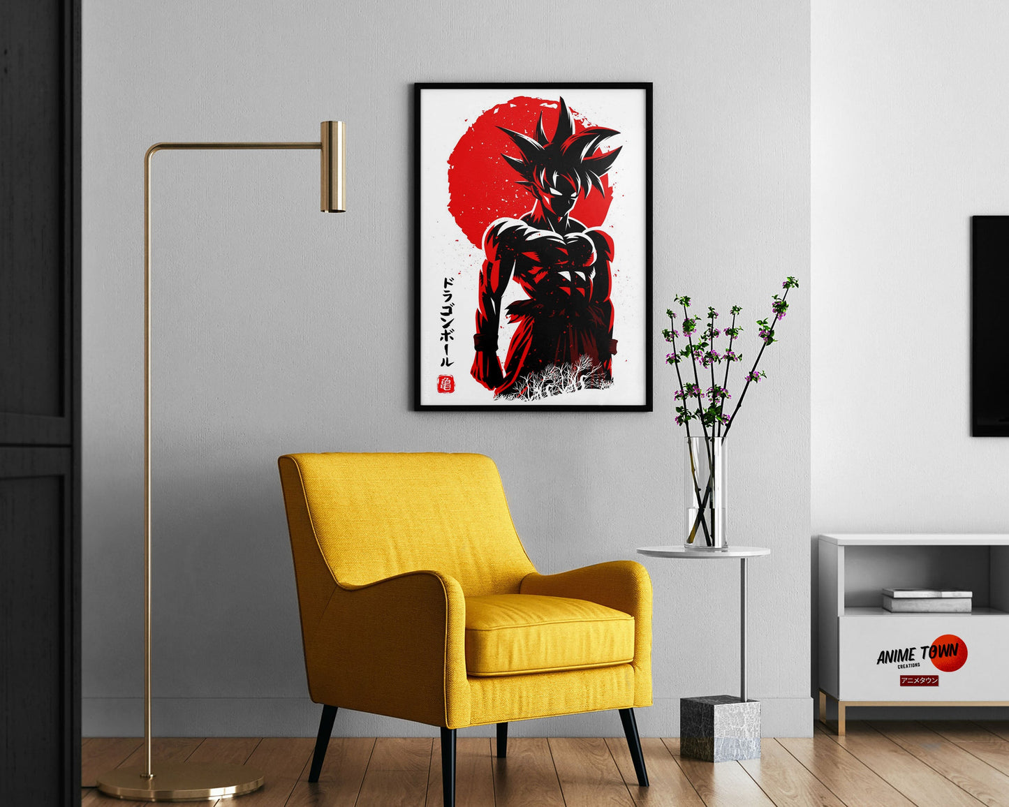 Anime Town Creations Poster Dragon Ball Goku Minimalist Red 11" x 17" Home Goods - Anime Dragon Ball Poster