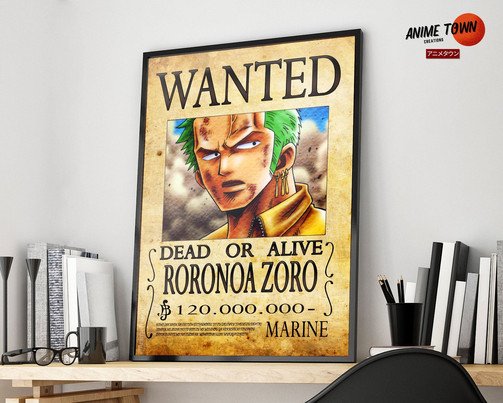 ONE PIECE WANTED: Dead or Alive Poster: Zoro ( Official Licensed