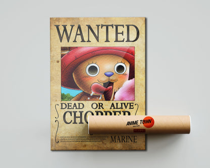 Anime Town Creations Poster One Piece Chopper Wanted Poster 5" x 7" Home Goods - Anime One Piece Poster