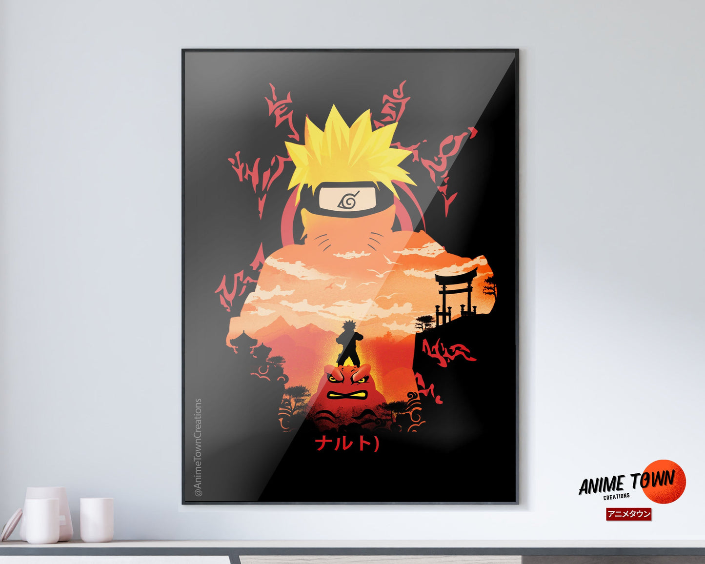 Anime Town Creations Poster Naruto Black 11" x 17" Home Goods - Anime Naruto Poster