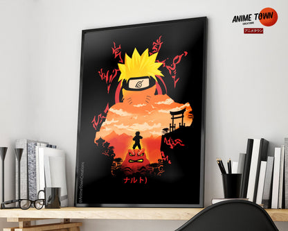 Anime Town Creations Poster Naruto Black 5" x 7" Home Goods - Anime Naruto Poster