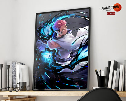 Anime Town Creations Poster Jujutsu Kaisen Ryomen Sukuna 5" x 7" Home Goods - Anime Jujutsu Kaisen Poster